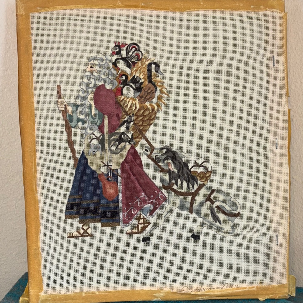 Hand-Painted Needlepoint Canvas Tony Minieri "As You Like It" Series NOAH 1993